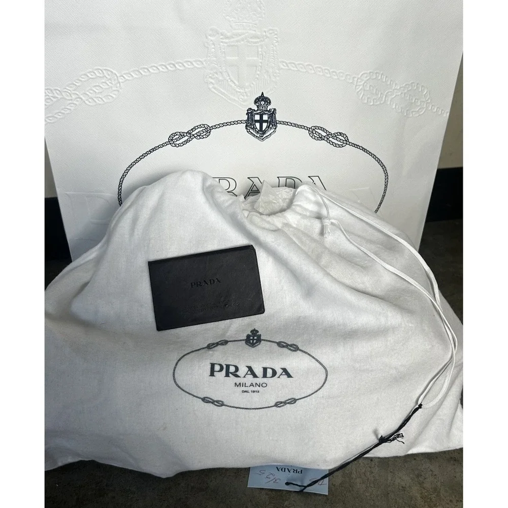 Prada  Leather Vitello Daino Push Lock Shoulder Bag Authentic - Picture 13 of 16